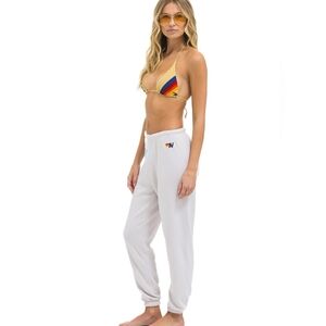 🌈 Aviator Nation Logo  Sweatpants In White Dove